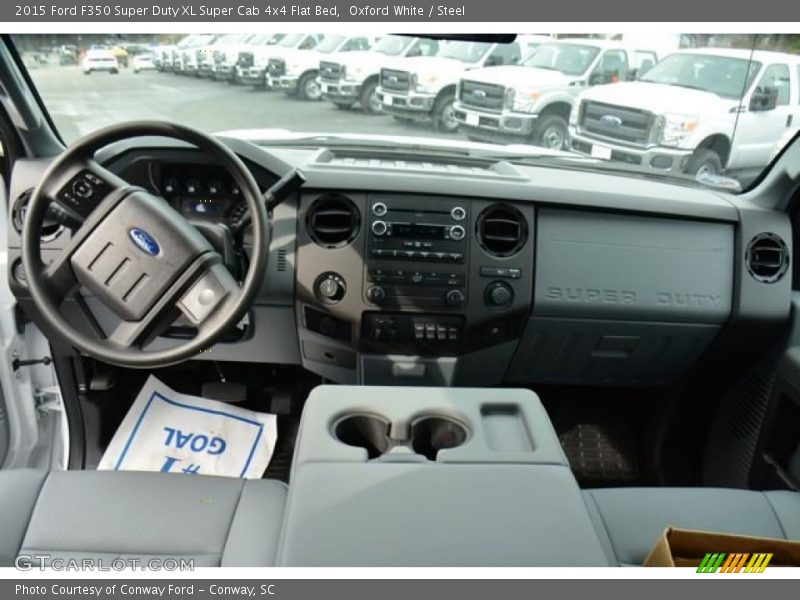 Oxford White / Steel 2015 Ford F350 Super Duty XL Super Cab 4x4 Flat Bed