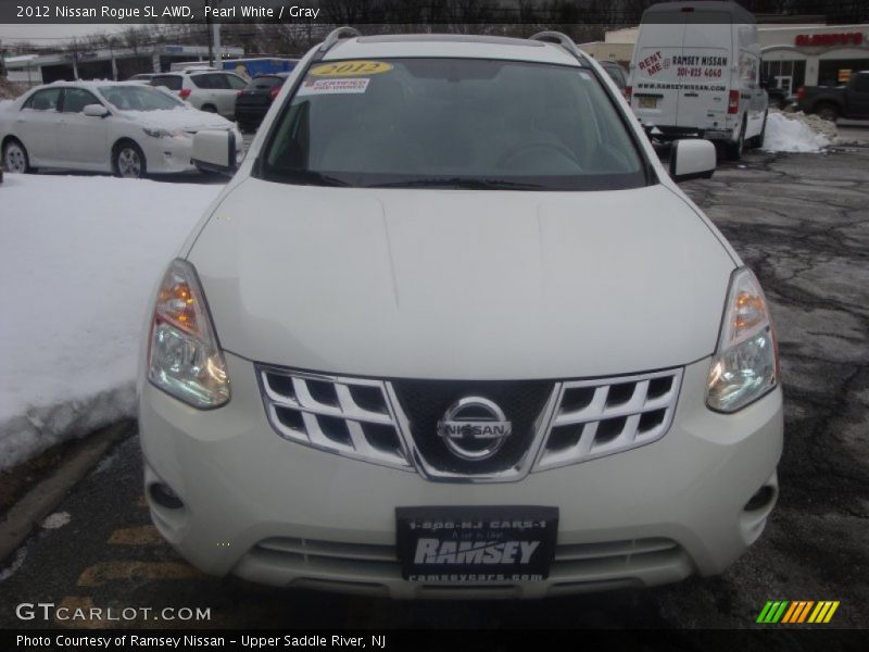 Pearl White / Gray 2012 Nissan Rogue SL AWD