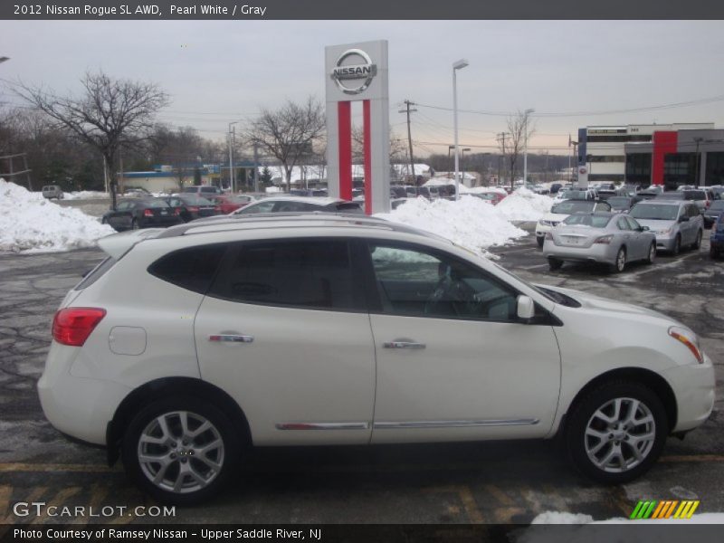 Pearl White / Gray 2012 Nissan Rogue SL AWD