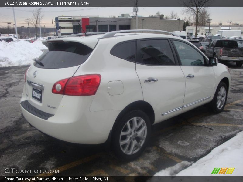 Pearl White / Gray 2012 Nissan Rogue SL AWD