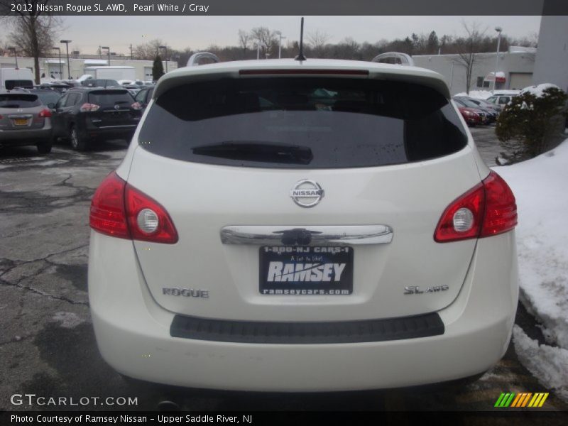 Pearl White / Gray 2012 Nissan Rogue SL AWD