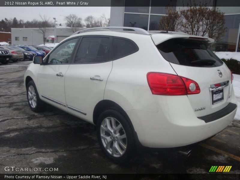 Pearl White / Gray 2012 Nissan Rogue SL AWD