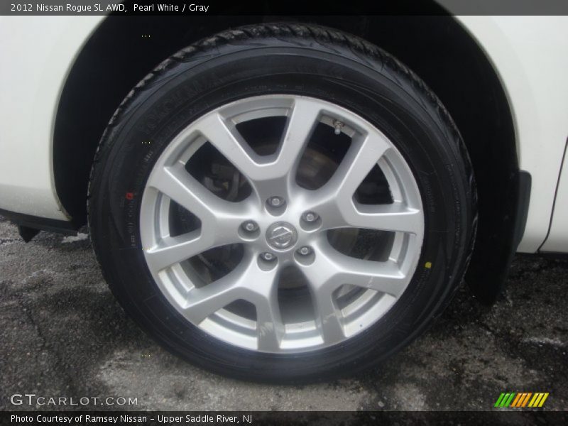 Pearl White / Gray 2012 Nissan Rogue SL AWD