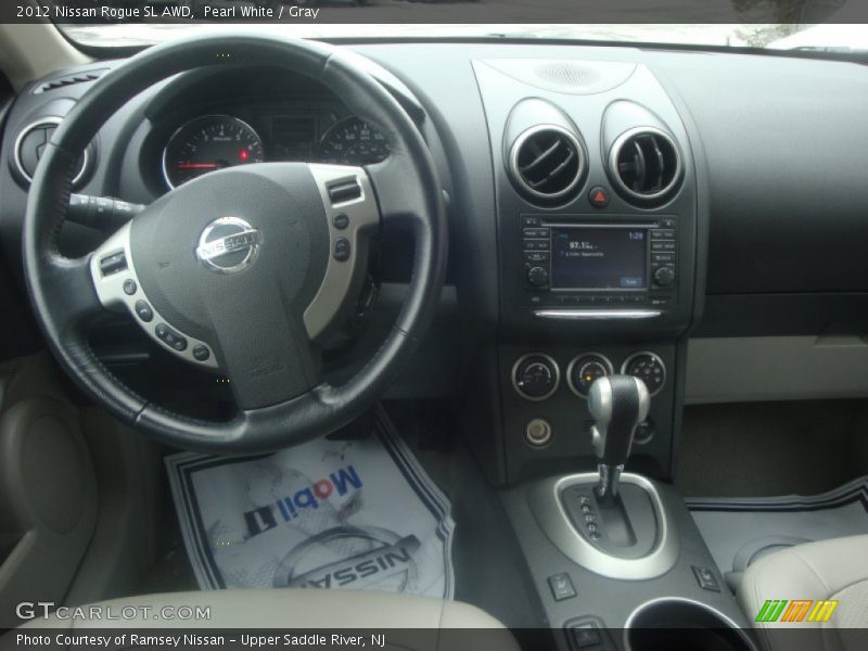 Pearl White / Gray 2012 Nissan Rogue SL AWD