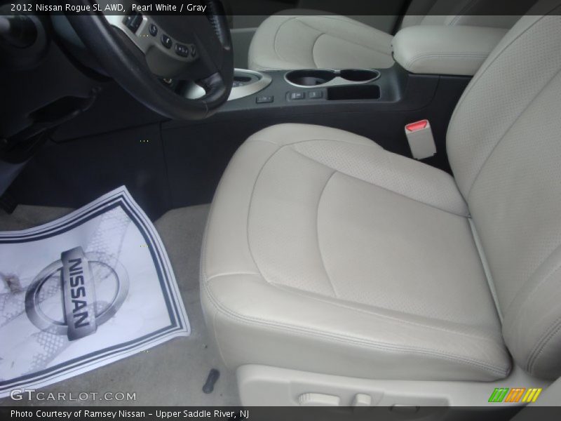 Pearl White / Gray 2012 Nissan Rogue SL AWD
