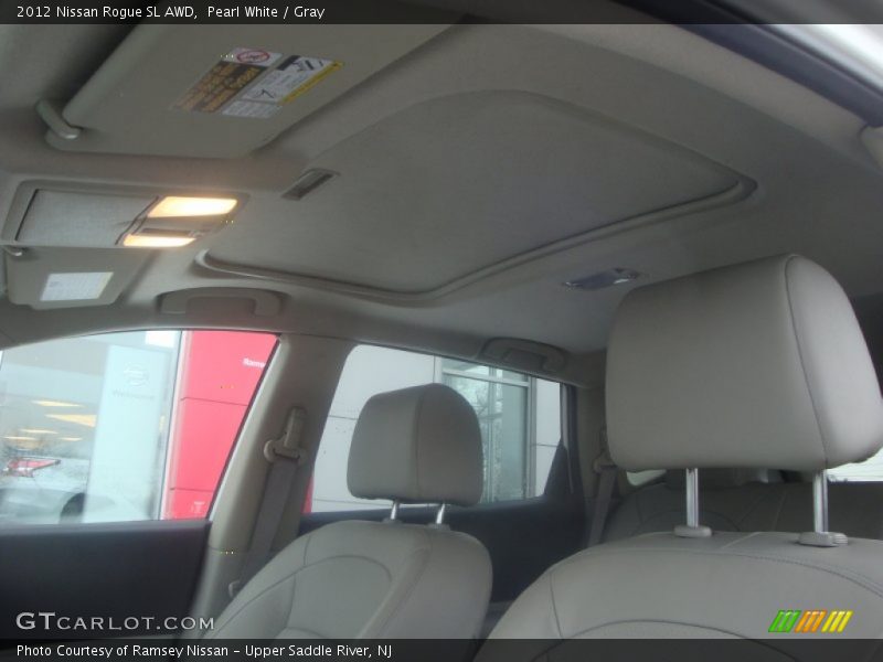 Pearl White / Gray 2012 Nissan Rogue SL AWD
