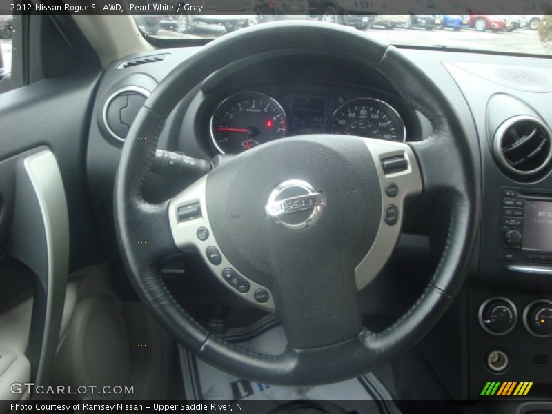 Pearl White / Gray 2012 Nissan Rogue SL AWD