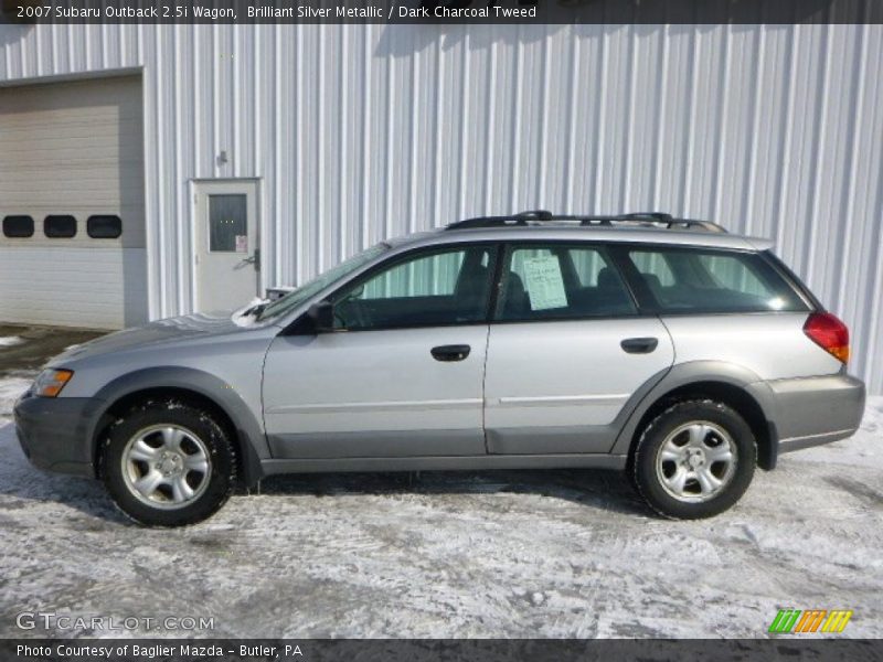 Brilliant Silver Metallic / Dark Charcoal Tweed 2007 Subaru Outback 2.5i Wagon