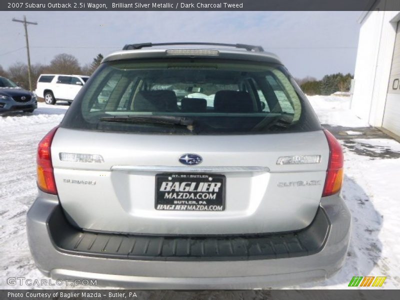 Brilliant Silver Metallic / Dark Charcoal Tweed 2007 Subaru Outback 2.5i Wagon