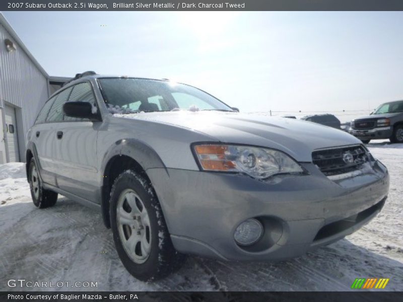 Brilliant Silver Metallic / Dark Charcoal Tweed 2007 Subaru Outback 2.5i Wagon