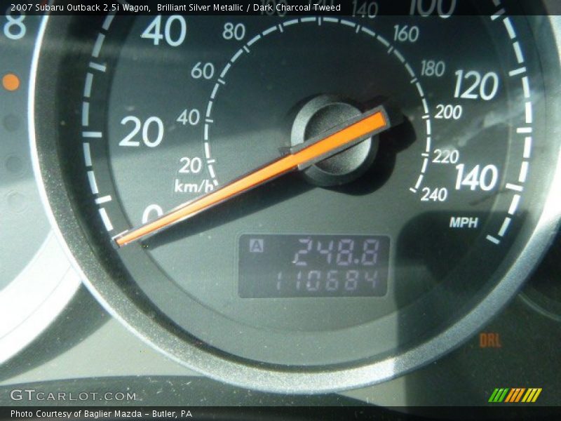 Brilliant Silver Metallic / Dark Charcoal Tweed 2007 Subaru Outback 2.5i Wagon