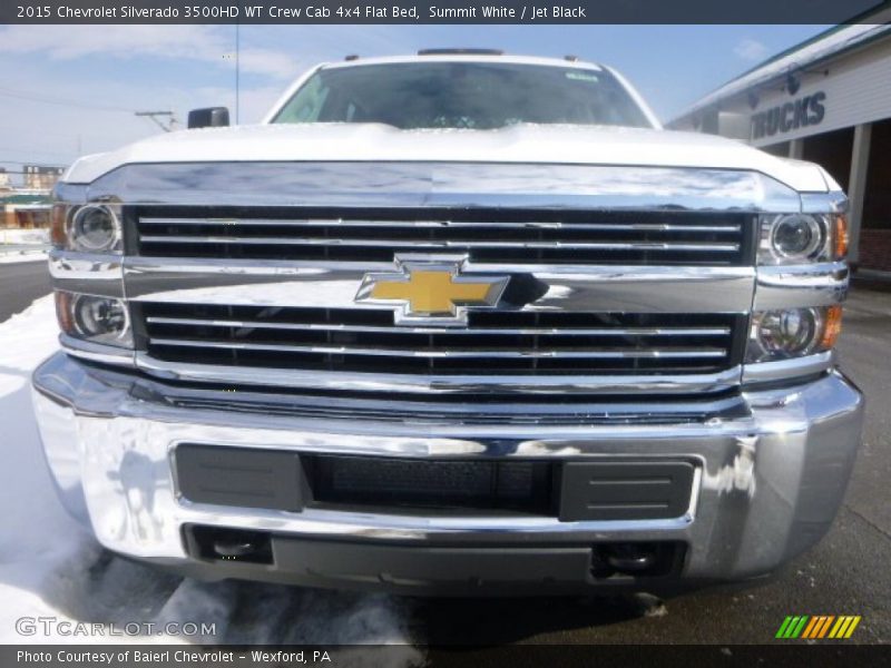 Summit White / Jet Black 2015 Chevrolet Silverado 3500HD WT Crew Cab 4x4 Flat Bed