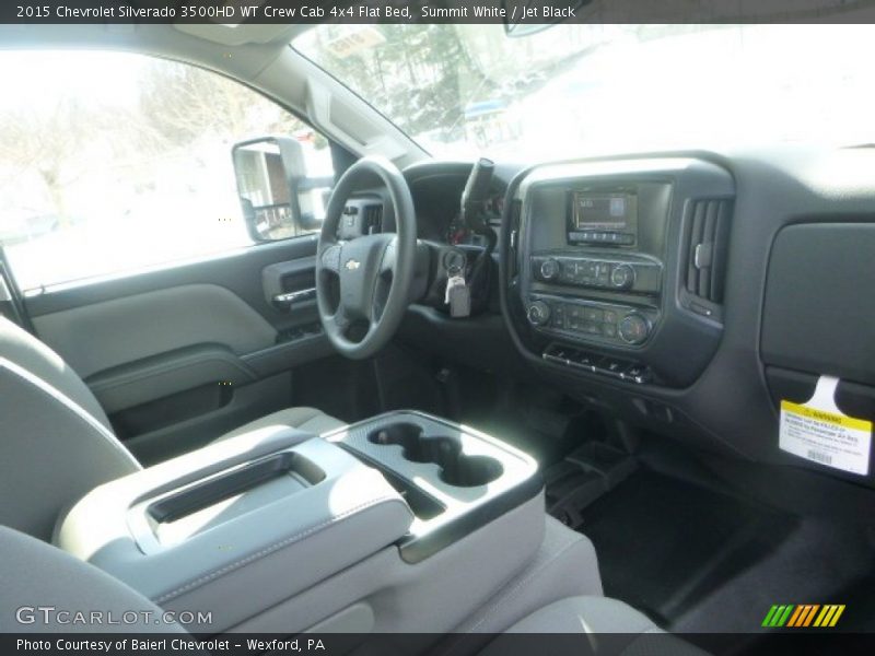 Summit White / Jet Black 2015 Chevrolet Silverado 3500HD WT Crew Cab 4x4 Flat Bed