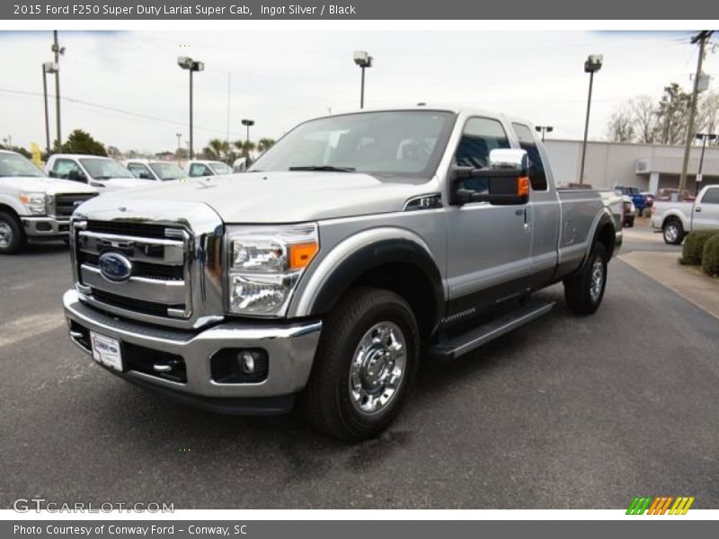 Ingot Silver / Black 2015 Ford F250 Super Duty Lariat Super Cab