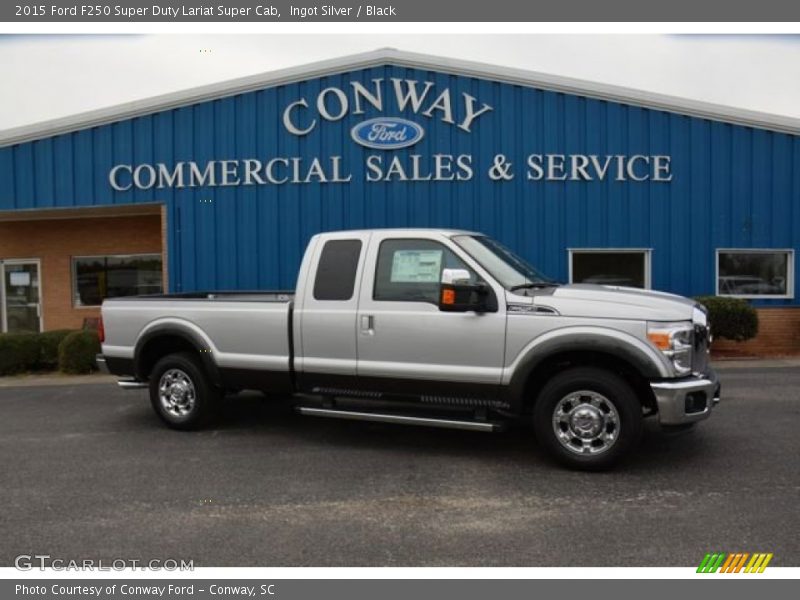 Ingot Silver / Black 2015 Ford F250 Super Duty Lariat Super Cab