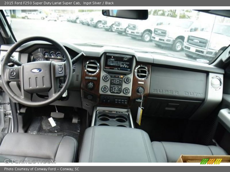 Ingot Silver / Black 2015 Ford F250 Super Duty Lariat Super Cab