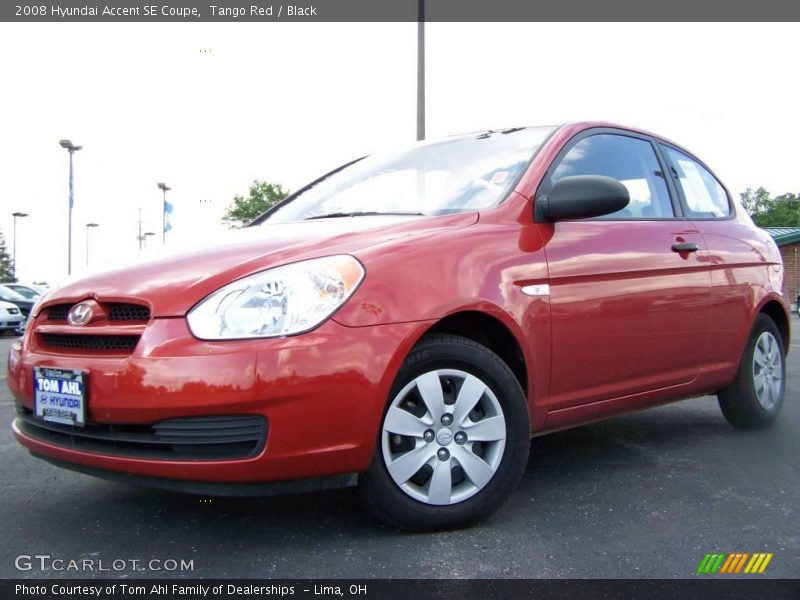 Tango Red / Black 2008 Hyundai Accent SE Coupe