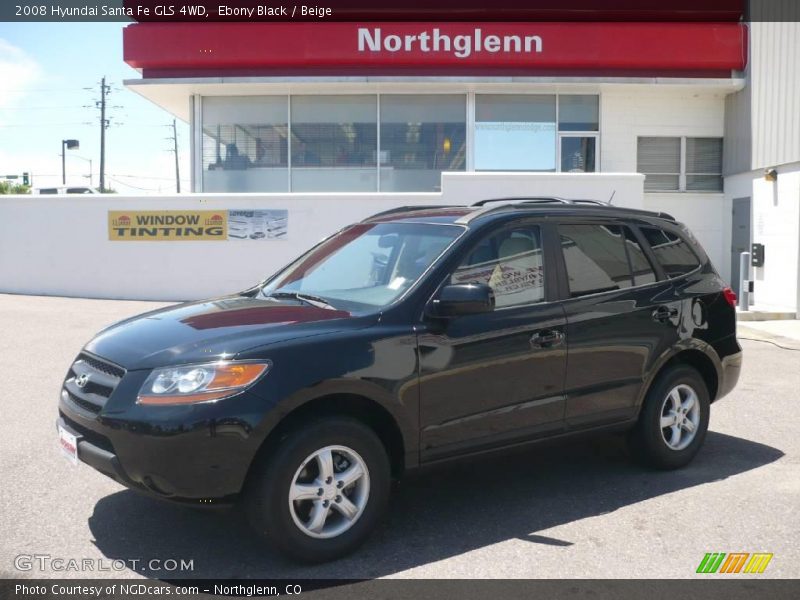 Ebony Black / Beige 2008 Hyundai Santa Fe GLS 4WD