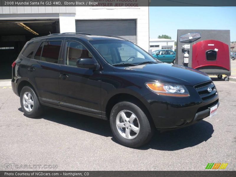Ebony Black / Beige 2008 Hyundai Santa Fe GLS 4WD