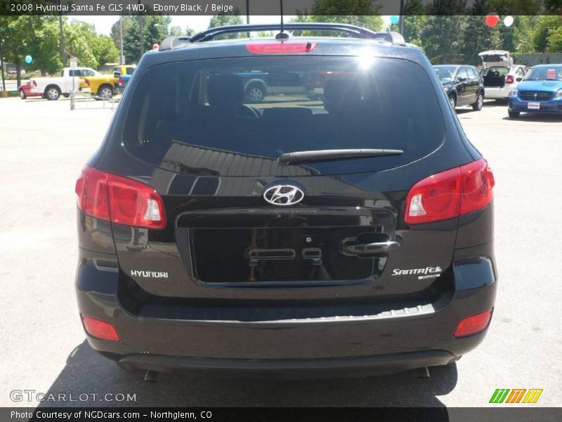 Ebony Black / Beige 2008 Hyundai Santa Fe GLS 4WD