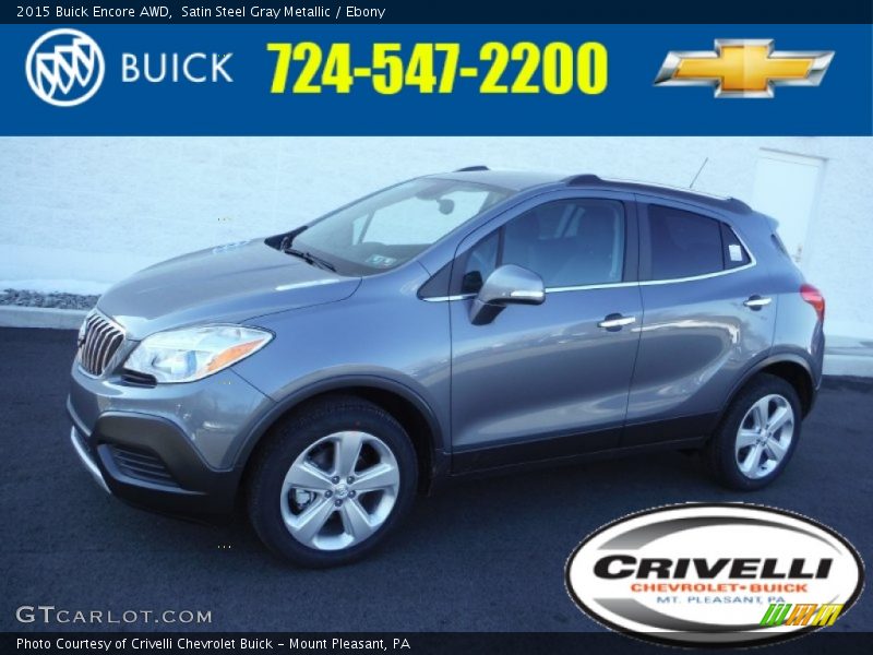 Satin Steel Gray Metallic / Ebony 2015 Buick Encore AWD