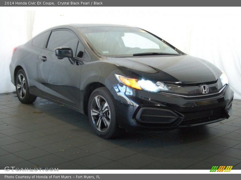 Crystal Black Pearl / Black 2014 Honda Civic EX Coupe