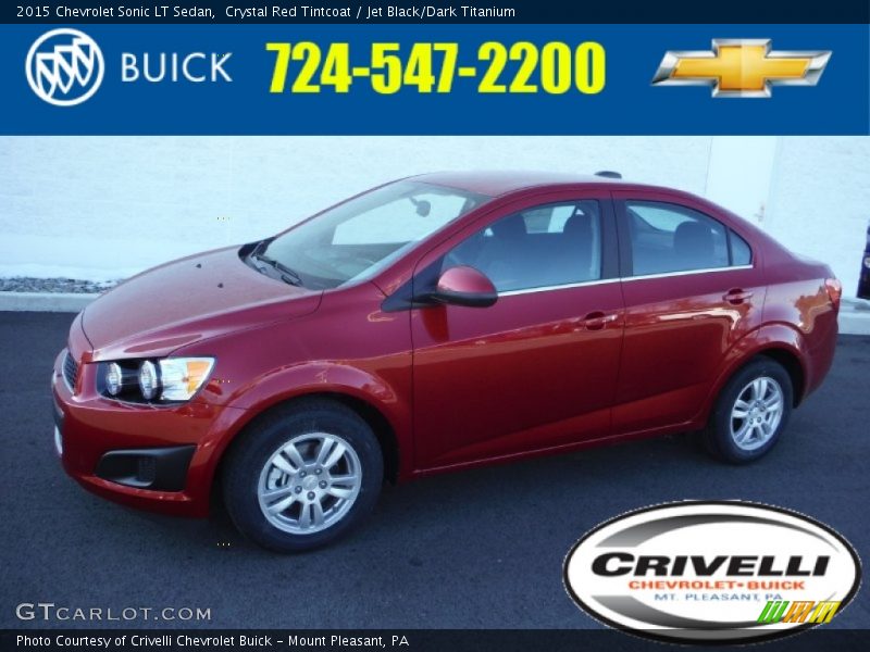 Crystal Red Tintcoat / Jet Black/Dark Titanium 2015 Chevrolet Sonic LT Sedan