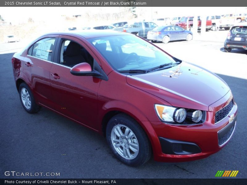 Crystal Red Tintcoat / Jet Black/Dark Titanium 2015 Chevrolet Sonic LT Sedan