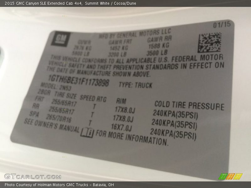 Summit White / Cocoa/Dune 2015 GMC Canyon SLE Extended Cab 4x4