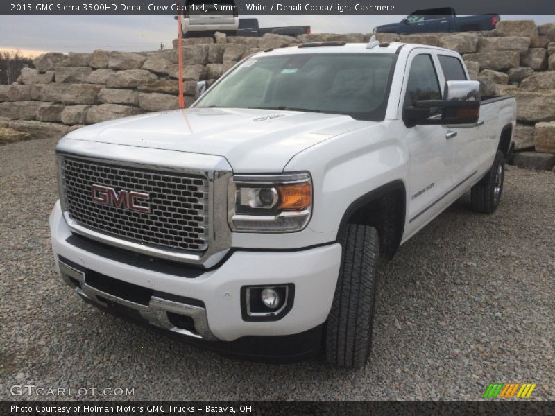 Summit White / Denali Cocoa/Light Cashmere 2015 GMC Sierra 3500HD Denali Crew Cab 4x4