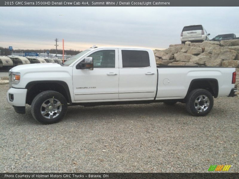 Summit White / Denali Cocoa/Light Cashmere 2015 GMC Sierra 3500HD Denali Crew Cab 4x4