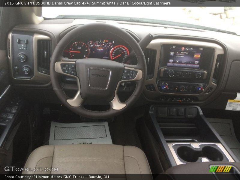 Summit White / Denali Cocoa/Light Cashmere 2015 GMC Sierra 3500HD Denali Crew Cab 4x4