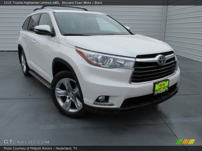 Blizzard Pearl White / Black 2015 Toyota Highlander Limited AWD