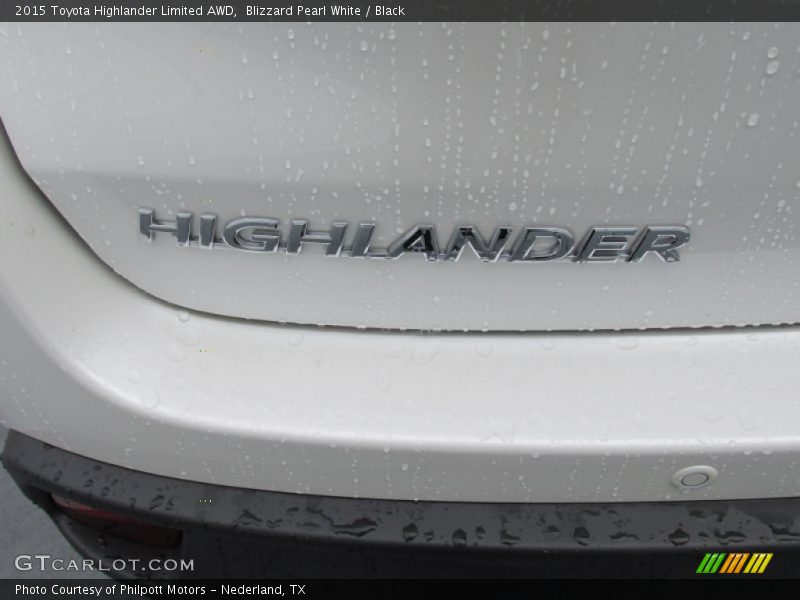 Blizzard Pearl White / Black 2015 Toyota Highlander Limited AWD