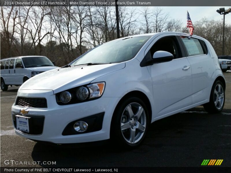 White Diamond Tricoat / Jet Black/Dark Titanium 2014 Chevrolet Sonic LTZ Hatchback