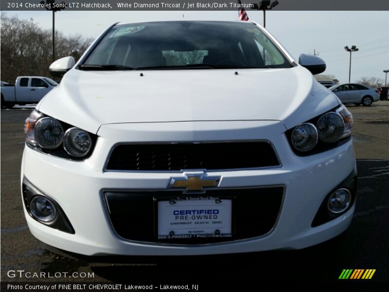 White Diamond Tricoat / Jet Black/Dark Titanium 2014 Chevrolet Sonic LTZ Hatchback