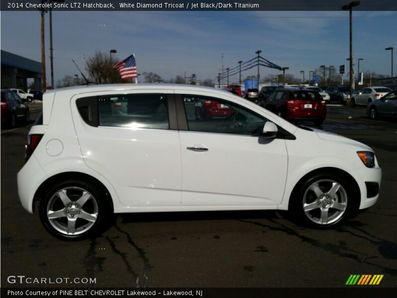 White Diamond Tricoat / Jet Black/Dark Titanium 2014 Chevrolet Sonic LTZ Hatchback