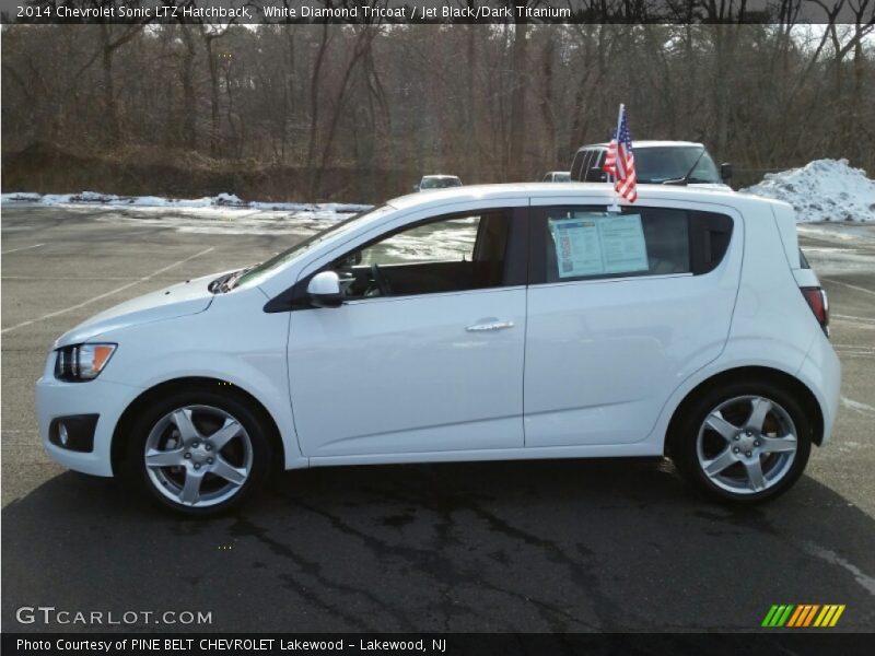White Diamond Tricoat / Jet Black/Dark Titanium 2014 Chevrolet Sonic LTZ Hatchback