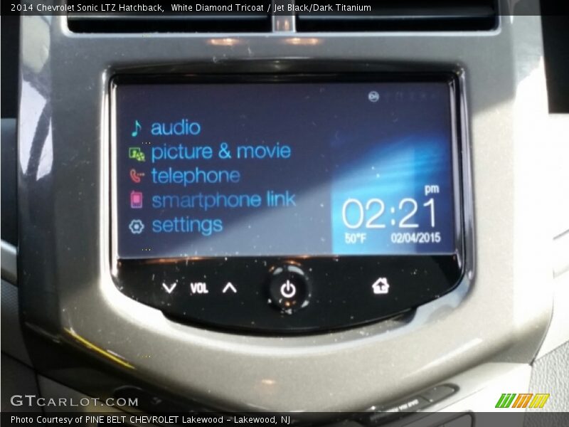 White Diamond Tricoat / Jet Black/Dark Titanium 2014 Chevrolet Sonic LTZ Hatchback