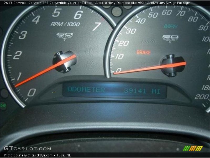 Arctic White / Diamond Blue/60th Anniversary Design Package 2013 Chevrolet Corvette 427 Convertible Collector Edition