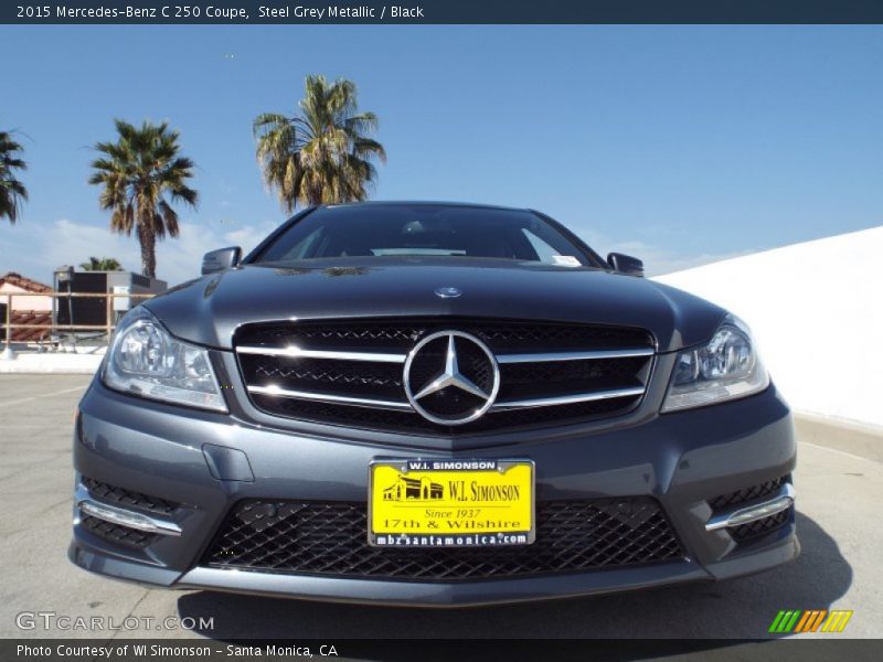 Steel Grey Metallic / Black 2015 Mercedes-Benz C 250 Coupe