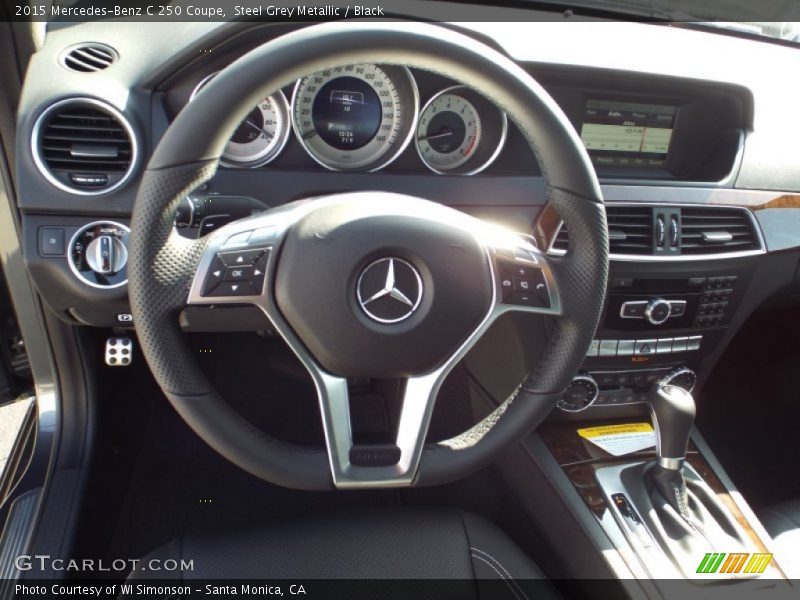 Steel Grey Metallic / Black 2015 Mercedes-Benz C 250 Coupe