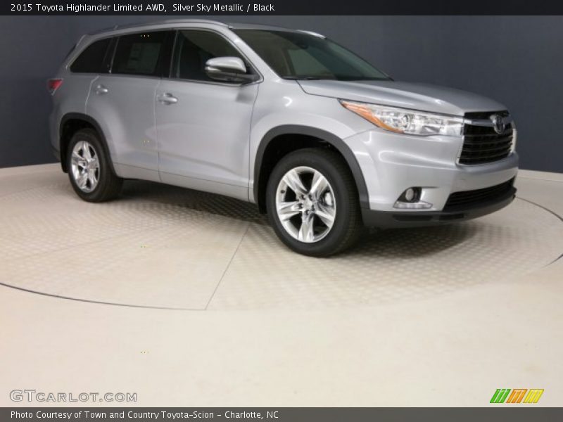 Silver Sky Metallic / Black 2015 Toyota Highlander Limited AWD