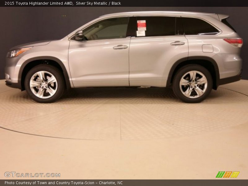 Silver Sky Metallic / Black 2015 Toyota Highlander Limited AWD