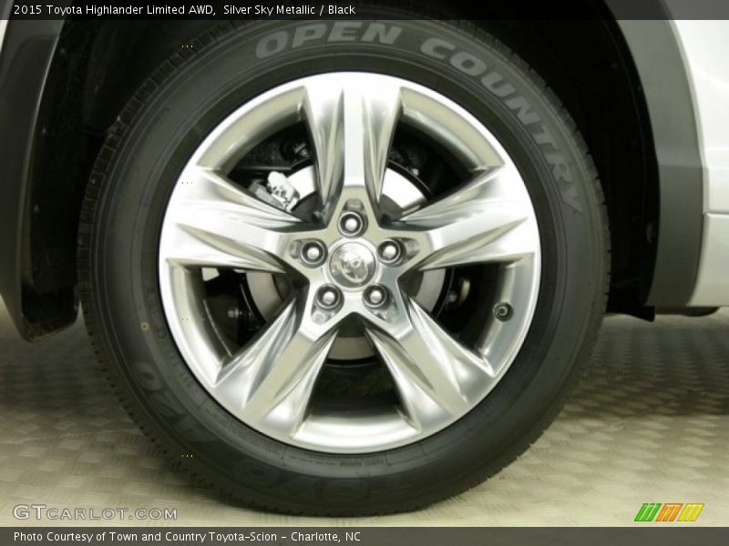 Silver Sky Metallic / Black 2015 Toyota Highlander Limited AWD