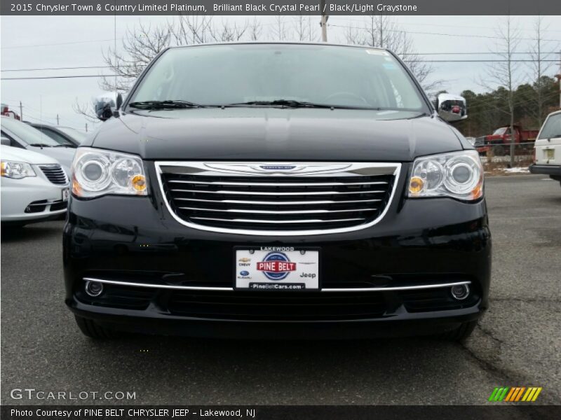 Brilliant Black Crystal Pearl / Black/Light Graystone 2015 Chrysler Town & Country Limited Platinum