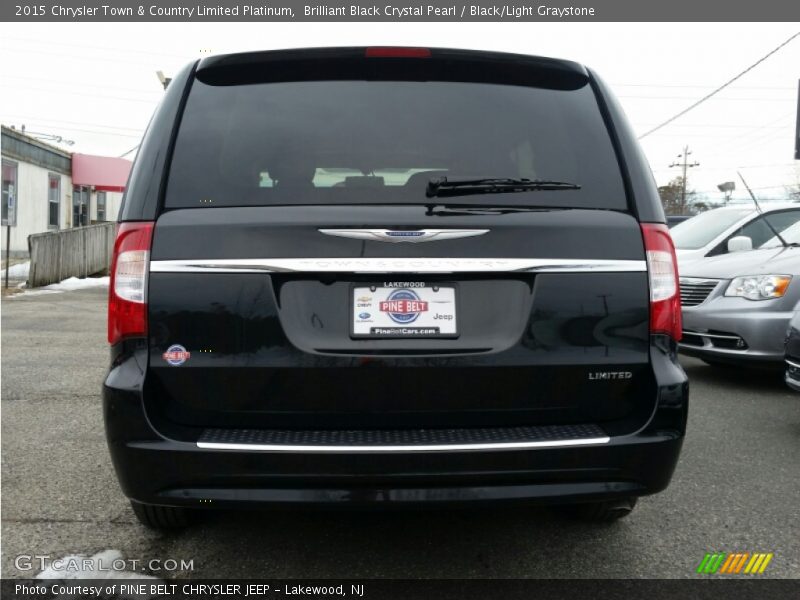 Brilliant Black Crystal Pearl / Black/Light Graystone 2015 Chrysler Town & Country Limited Platinum