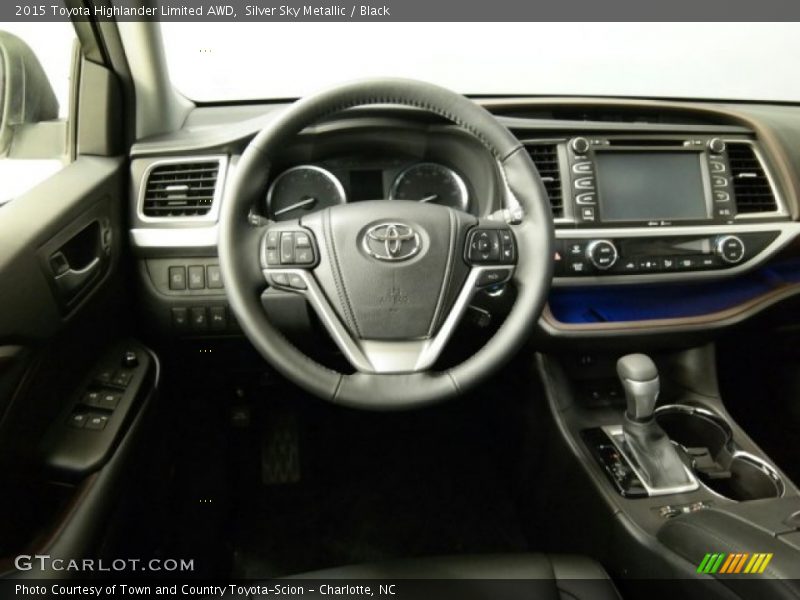 Silver Sky Metallic / Black 2015 Toyota Highlander Limited AWD