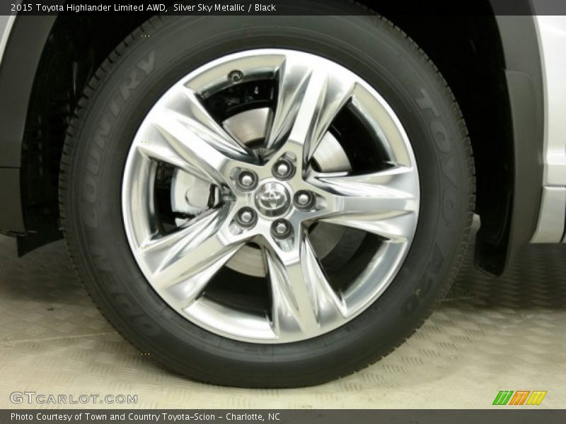 Silver Sky Metallic / Black 2015 Toyota Highlander Limited AWD