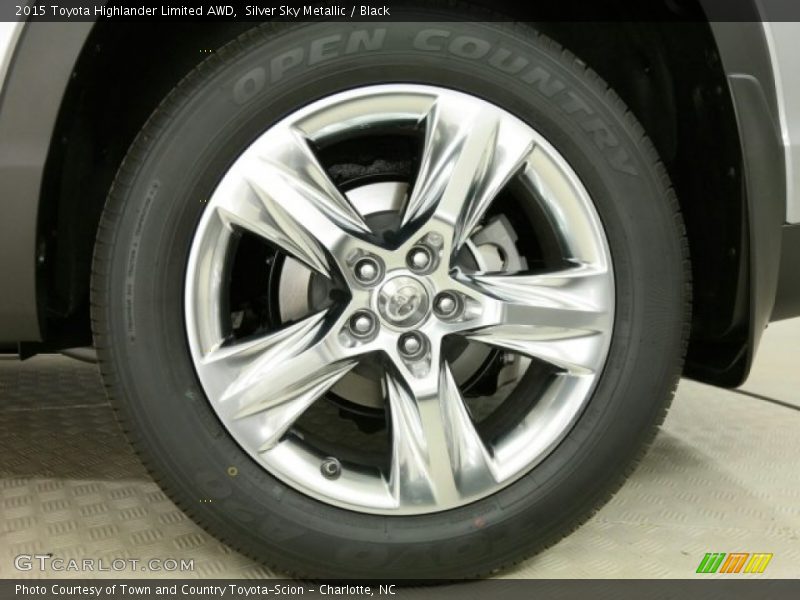 Silver Sky Metallic / Black 2015 Toyota Highlander Limited AWD